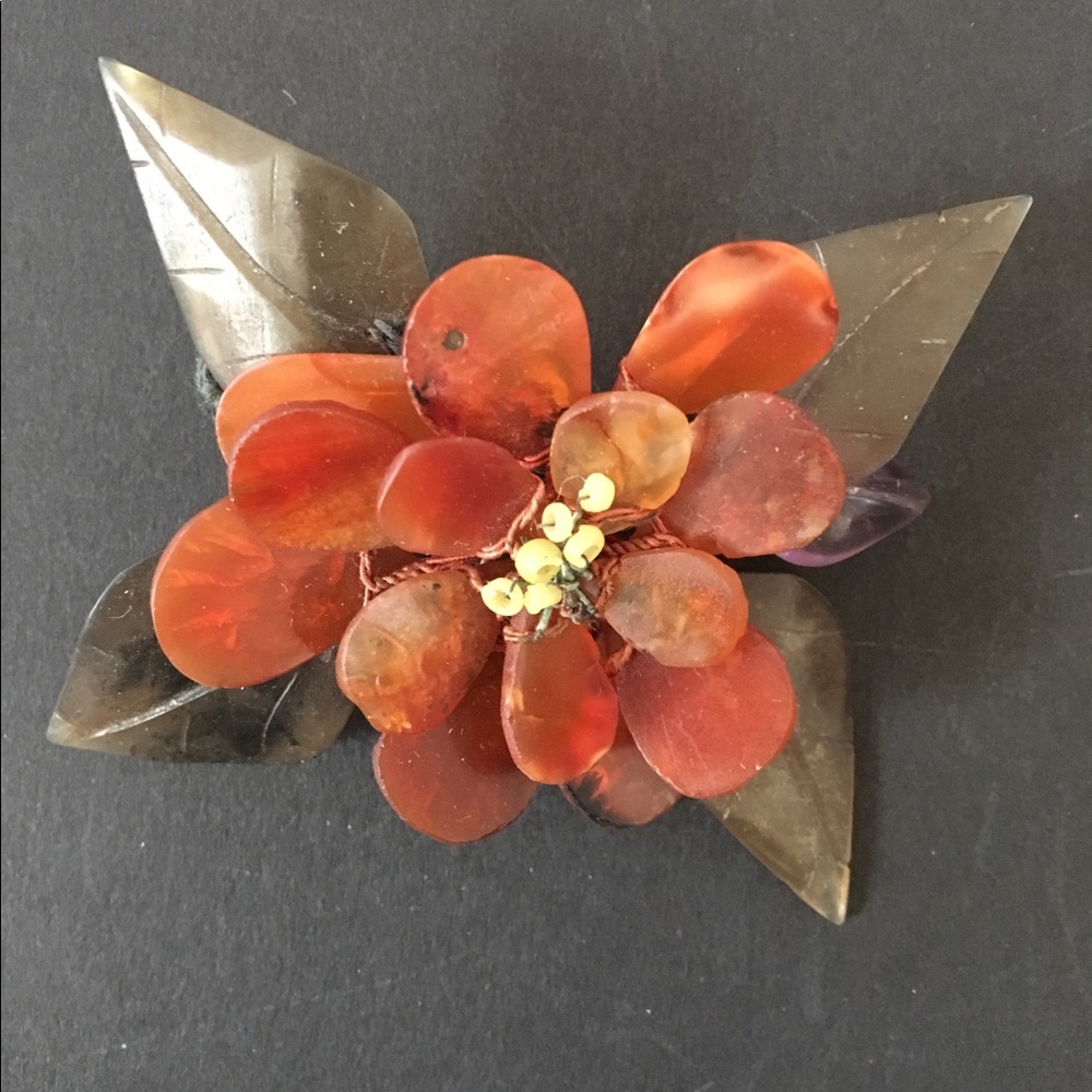Handmade Vintage Resin Floral Pendant